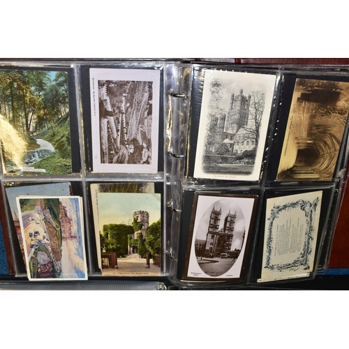 414 - POSTCARDS, three albums comprising approximately 425 early 20th century Postcards featuring topograp... 