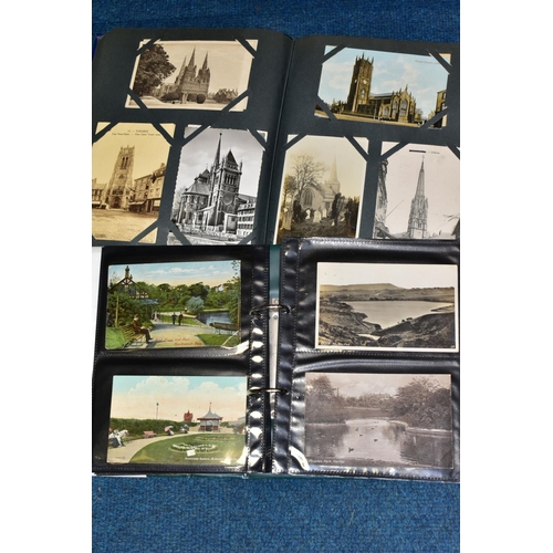 415 - POSTCARDS, two albums, one containing 196 images of Churches, Cathedrals, Chapels, etc from the UK, ... 