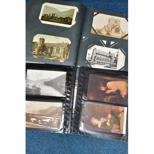 415 - POSTCARDS, two albums, one containing 196 images of Churches, Cathedrals, Chapels, etc from the UK, ... 