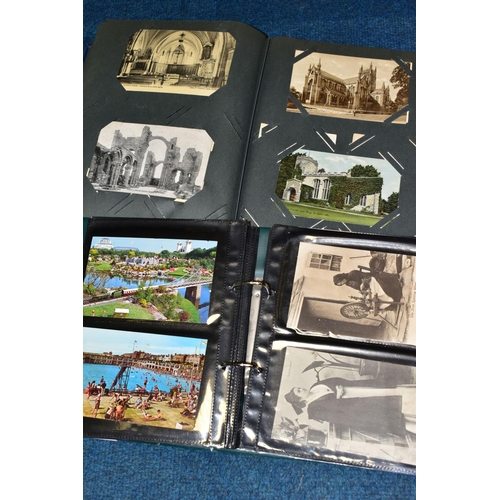 415 - POSTCARDS, two albums, one containing 196 images of Churches, Cathedrals, Chapels, etc from the UK, ... 