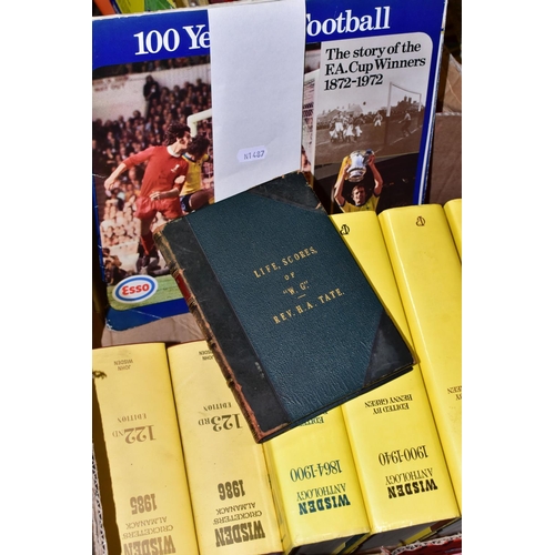 420 - BOOKS & COINS, comprising two Wisden Almanacks 1985, 1986, four Wisden Anthology 1864-1900, 1900-194... 