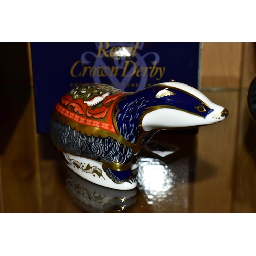 426 - A BOXED ROYAL CROWN DERBY 'MOONLIGHT BADGER' PAPERWEIGHT, an exclusive for the Royal Crown Derby Col... 