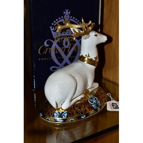 429 - A BOXED ROYAL CROWN DERBY 'THE WHITE HART' PAPERWEIGHT, limited edition numbered 115/2000, 'Third in... 