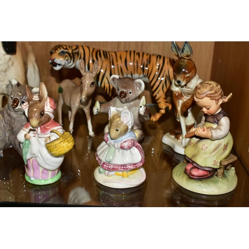 434 - A GROUP OF BESWICK, ROYAL DOULTON AND OTHER ANIMAL AND CHARACTER FIGURES, comprising Royal Doulton '... 