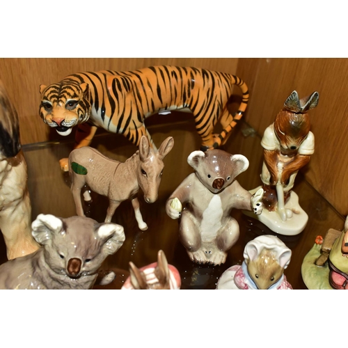 434 - A GROUP OF BESWICK, ROYAL DOULTON AND OTHER ANIMAL AND CHARACTER FIGURES, comprising Royal Doulton '... 