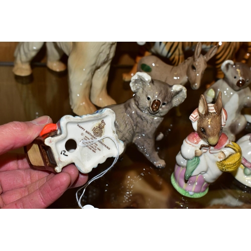 434 - A GROUP OF BESWICK, ROYAL DOULTON AND OTHER ANIMAL AND CHARACTER FIGURES, comprising Royal Doulton '... 