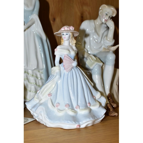 436 - A GROUP OF FIGURINES, comprising Coalport Ladies of Fashion 'Jacqueline' Figurine of the Year 1995, ... 