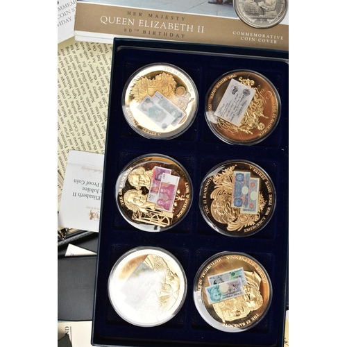 173 - A LARGE BOX OF MIXED COINAGE AND BRITISH BANKNOTES, to include gold layered banknote series of coins... 