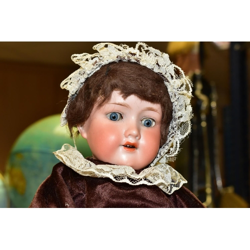 472 - AN ARMAND MARSEILLE BISQUE HEAD DOLL, nape of neck marked 'Armand Marseille Germany 390. A 1/2 M', s... 