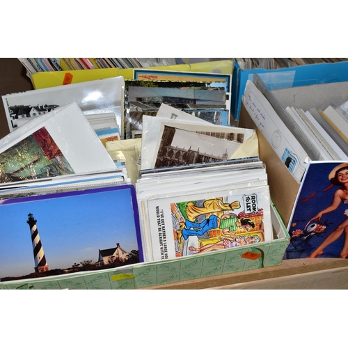 508 - POSTCARDS & EPHEMERA, two boxes containing a large collection (1000+) of early 20th century and mode... 