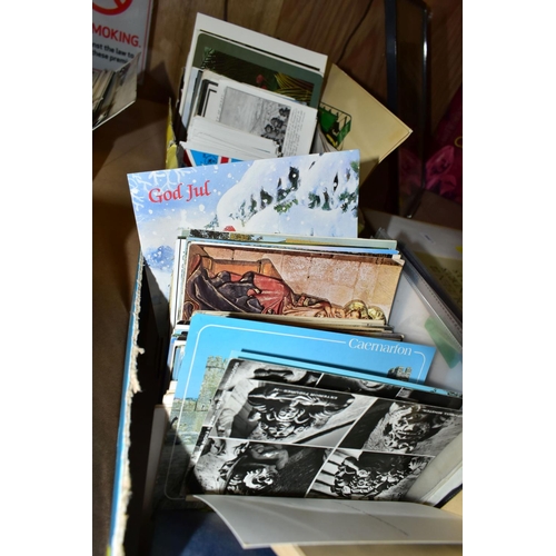 509 - POSTCARDS / QSL CARDS, two boxes containing a large collection of 800+ early 20th century and modern... 