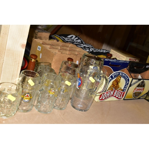 512 - BREWERIANA, a collection of beer glasses, steins, pints, half-pints including Oranjeboom marked, sev... 