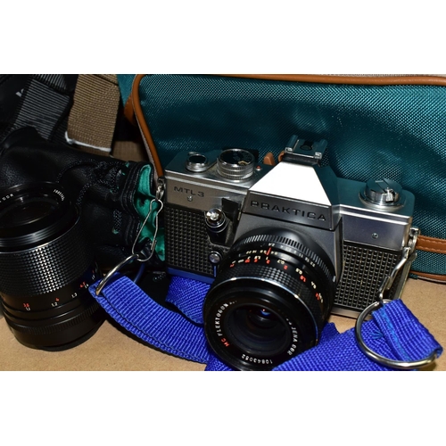 516 - TWO CAMERAS, comprising a Pentax MZ-60, with manual, Pentax 75-300 lens and a Pentax 28-80 lens and ... 