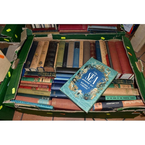 519 - BOOKS, five boxes containing approximately 200+ titles in hardback format, including a large section... 