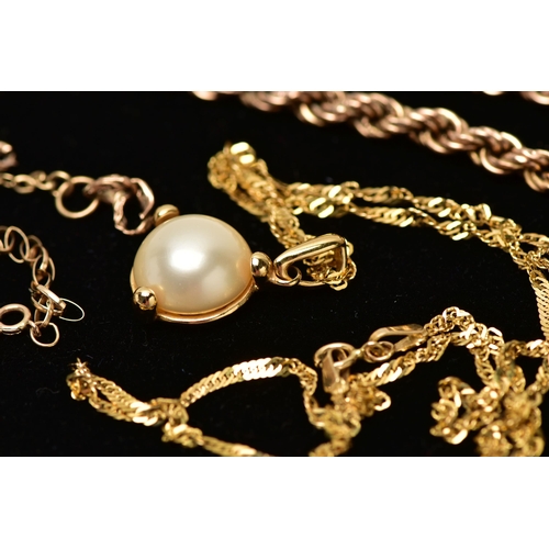 10 - TWO BRACELETS AND A PENDANT NECKLACE, the first an AF rope twist bracelet, fitted with a spring clas... 