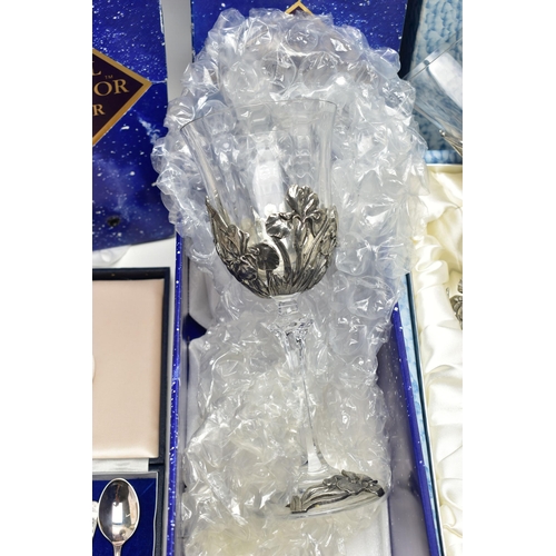 83 - ASSORTED SILVER AND WHITE METAL ITEMS, to include a cased set of six teaspoons, hallmarked 'C Robath... 
