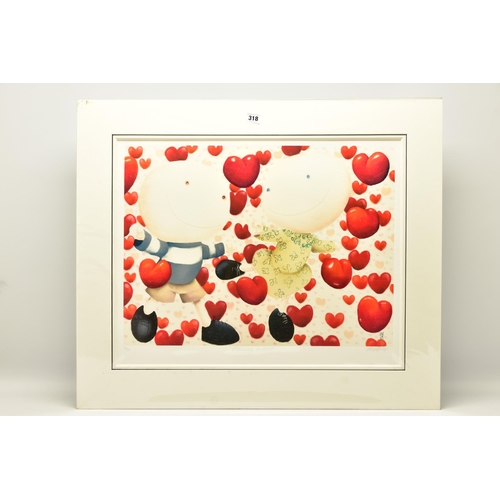 318 - MACKENZIE THORPE (BRITISH 1956) 'DANCING IN LOVE' a limited edition print of figures surrounded by l... 