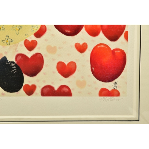 318 - MACKENZIE THORPE (BRITISH 1956) 'DANCING IN LOVE' a limited edition print of figures surrounded by l... 