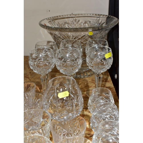 328 - A GROUP OF CUT CRYSTAL, comprising a very heavy and large cut crystal centre piece bowl, height 24cm... 