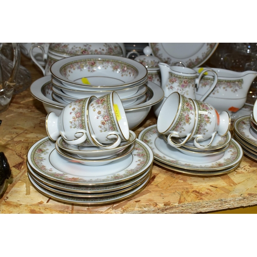 345 - A NORITAKE IRELAND 'MORNING JEWEL' PART DINNER SET, comprising two circular covered tureens, ten din... 