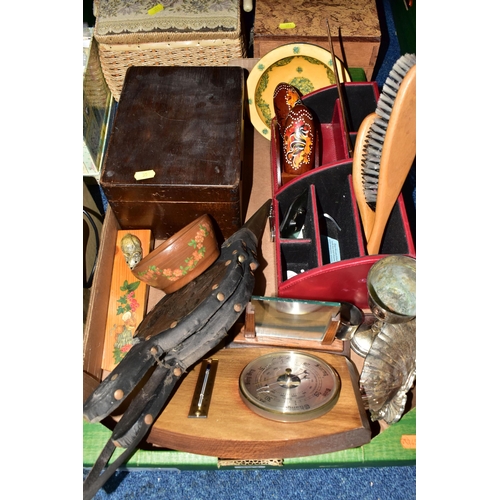 351 - SEVEN BOXES OF ASSORTED MISCELLANEOUS ITEMS, to include a Nikon Coolpix P520 camera, a Nikon Coolpix... 