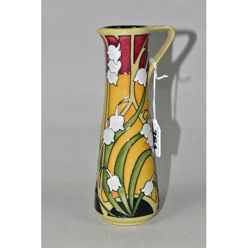 361 - A MOORCROFT POTTERY FLEURS DECO PATTERN JUG, of angular elongated form, designed by Vicky Lovatt, de... 