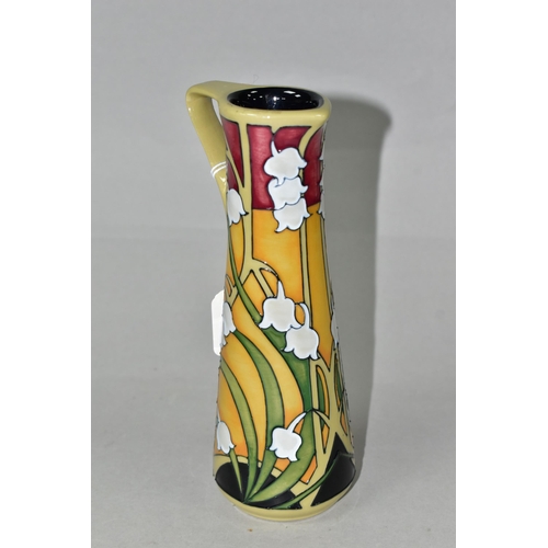 361 - A MOORCROFT POTTERY FLEURS DECO PATTERN JUG, of angular elongated form, designed by Vicky Lovatt, de... 