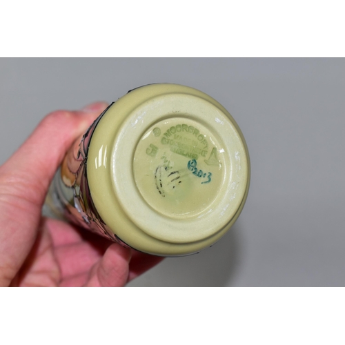 361 - A MOORCROFT POTTERY FLEURS DECO PATTERN JUG, of angular elongated form, designed by Vicky Lovatt, de... 