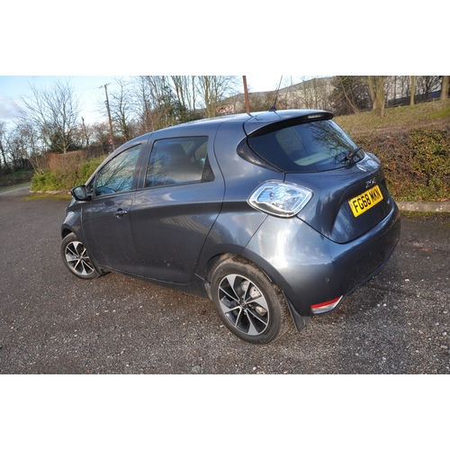 1001 - A 2018 RENAULT ZOE Z.E.40i Electric FULLY ELECTRIC FIVE DOOR HATCHBACK CAR in Grey, first Registered... 