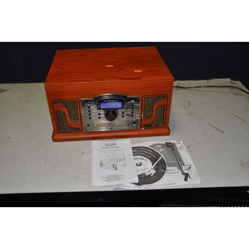 1059 - A RICATECH RTT250 RETRO GRAMAPHONE in oak effect cabinet (PAT pass and working)