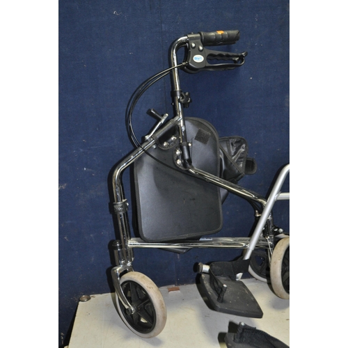 1063 - A DAYS MOBILITY FOLDING WHEELCHAIR  with footrests and a Days Travelator (2)