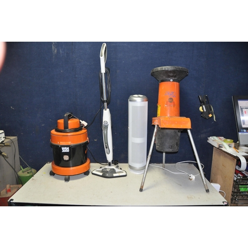 1069 - A VAX 2000 VACUUM CLEANER (no pipework), a Bionaire Tower Fan, a Tesco Steam mop (all PAT pass and w... 