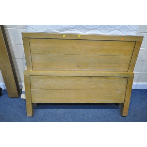 1316 - A BENSONS FOR BEDS 4FT6 MATTRESS, along with a solid bed stead, and slats (condition - stains to mat... 