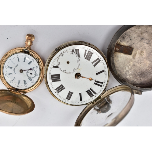 32 - TWO POCKET WATCHES, the first a George IV open face key wound pocket watch, Roman numerals, subsidia... 