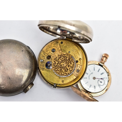 32 - TWO POCKET WATCHES, the first a George IV open face key wound pocket watch, Roman numerals, subsidia... 