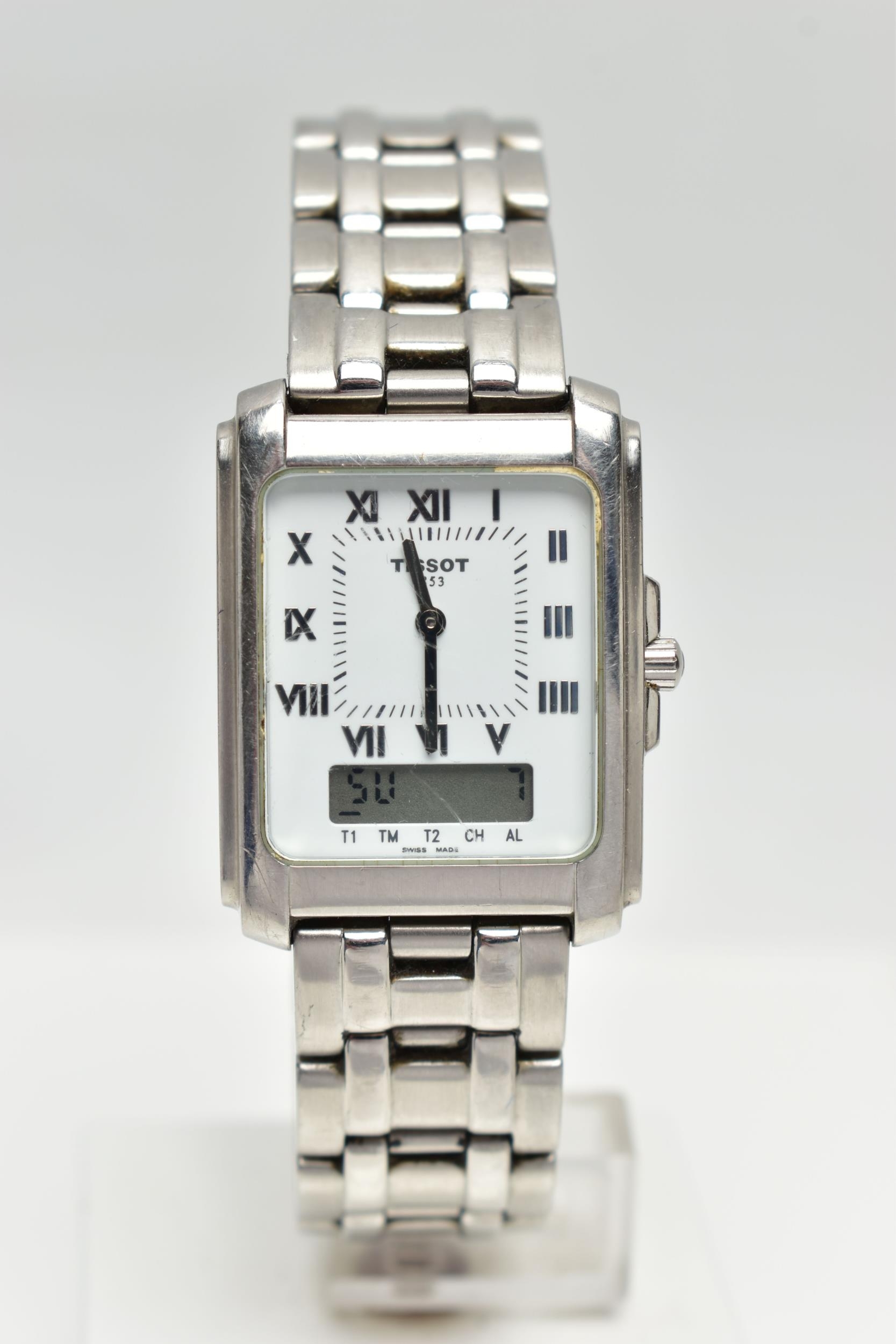 A BOXED GENTS TISSOT WRISTWATCH tank white dial signed T