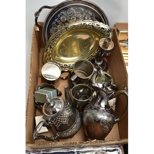 58 - A LARGE ASSORTMENT OF WHITE METAL WARE AND CUTLERY, to include a white metal lidded water jug, signe... 