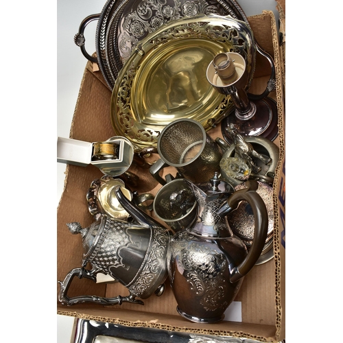 58 - A LARGE ASSORTMENT OF WHITE METAL WARE AND CUTLERY, to include a white metal lidded water jug, signe... 