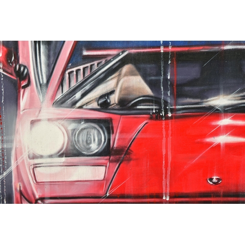 317 - KRIS HARDY (BRITISH 1978) 'COUNTACH', a modern depiction of the classic Lamborghini supercar, signed... 