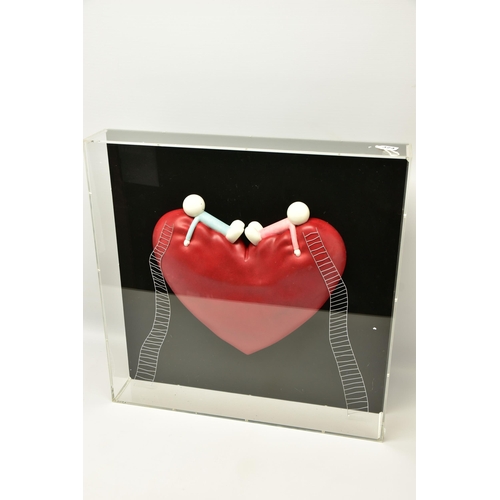 324 - DOUG HYDE (BRITISH 1972) 'HIGH ON LOVE' a sculpture of figures on a love heart, no certificate or ed... 