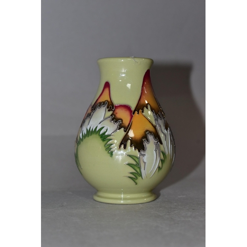 332 - A MOORCROFT 'MAGICAL TOADSTOOL' DESIGN BUD VASE, designed by Kerry Goodwin, impressed and painted ma... 