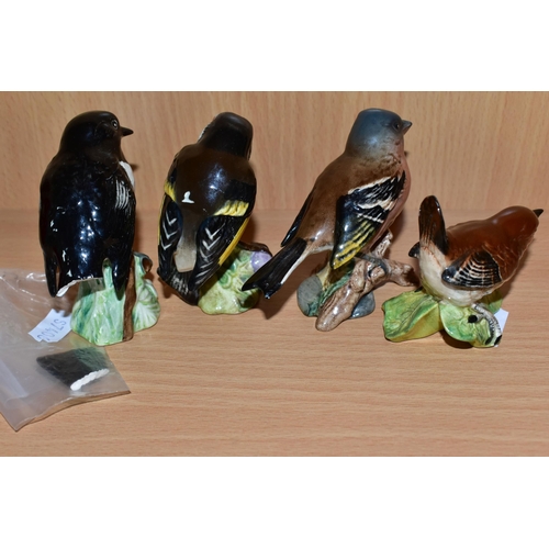 335 - A COLLECTION OF NINE BESWICK  BIRD FIGURINES, comprising 2106- Whitethroat, 2274- Stonechat (broken ... 