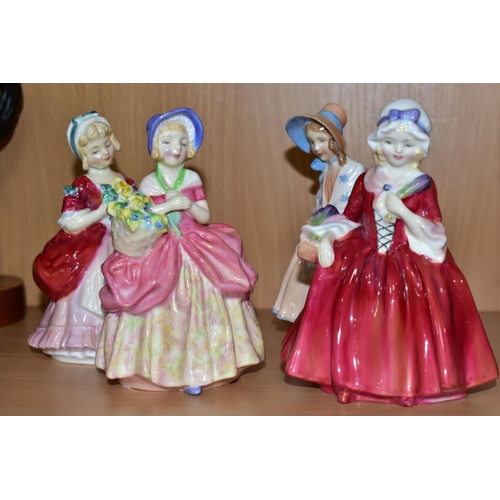 340 - FOUR SMALL ROYAL DOULTON LADY FIGURINES, comprising 'Lily' HN1798, 'Valerie' HN2107, 'Cissie' HN1809... 