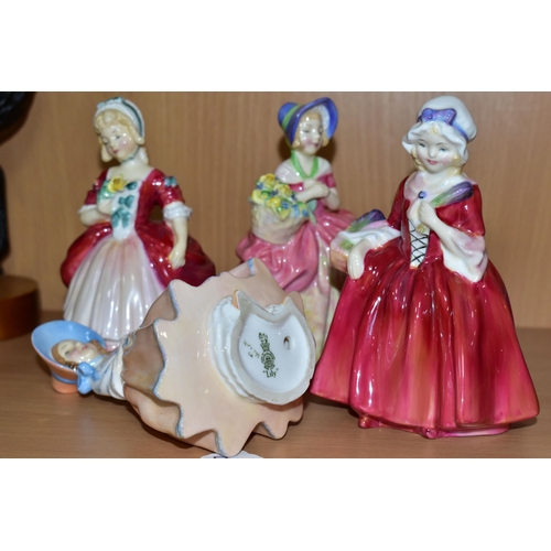 340 - FOUR SMALL ROYAL DOULTON LADY FIGURINES, comprising 'Lily' HN1798, 'Valerie' HN2107, 'Cissie' HN1809... 