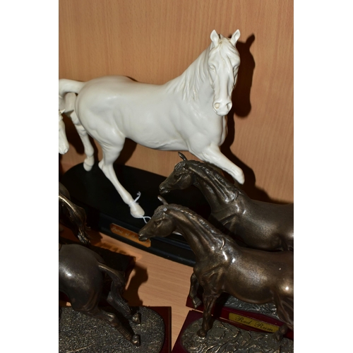 342 - A COLLECTION OF EIGHT WHITE ROYAL DOULTON HORSE FIGURE GROUPS, comprising 'Spirit of Love', Spirit o... 