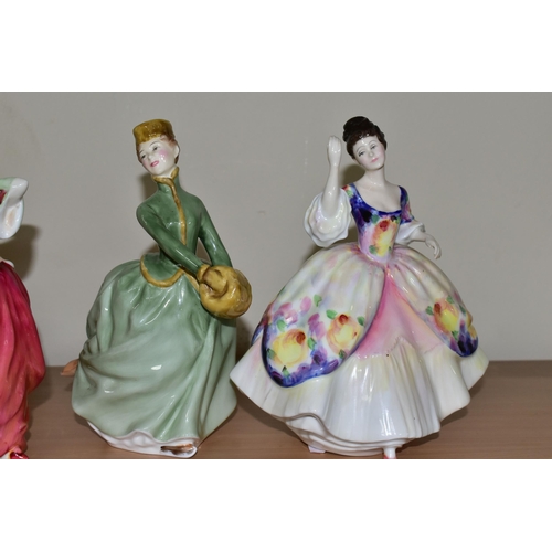 346 - FOUR ROYAL DOULTON FIGURINES, comprising 'Autumn Breezes' HN 1934, 'Grace' HN 2318, 'Christine HN 27... 