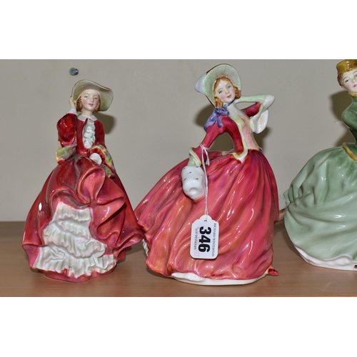 346 - FOUR ROYAL DOULTON FIGURINES, comprising 'Autumn Breezes' HN 1934, 'Grace' HN 2318, 'Christine HN 27... 