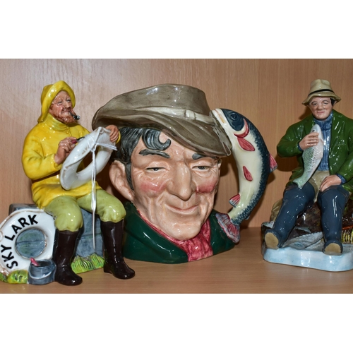 363 - TWO ROYAL DOULTON FIGURINES, comprising 'The Boatman' HN2417 (two tiny rough spots in glaze on rim o... 