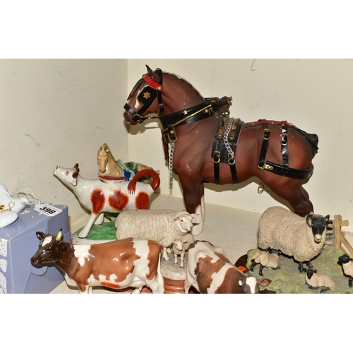 398 - A GROUP OF CERAMICS AND ANIMAL ORNAMENTS, to include a boxed Lladro Flying Dove no 6267, sculptor Jo... 