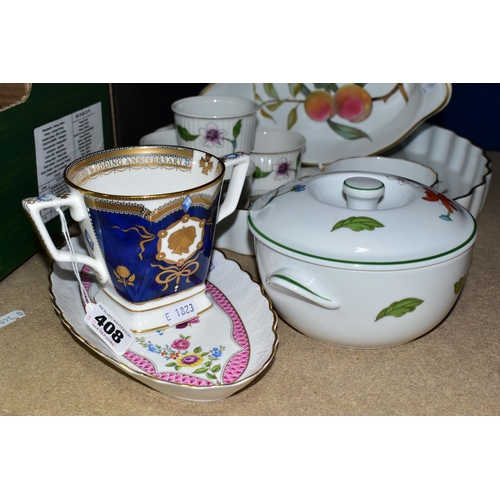 408 - A GROUP OF ROYAL WORCESTER CERAMICS, comprising an 'Astley' pattern small lidded casserole pot and f... 